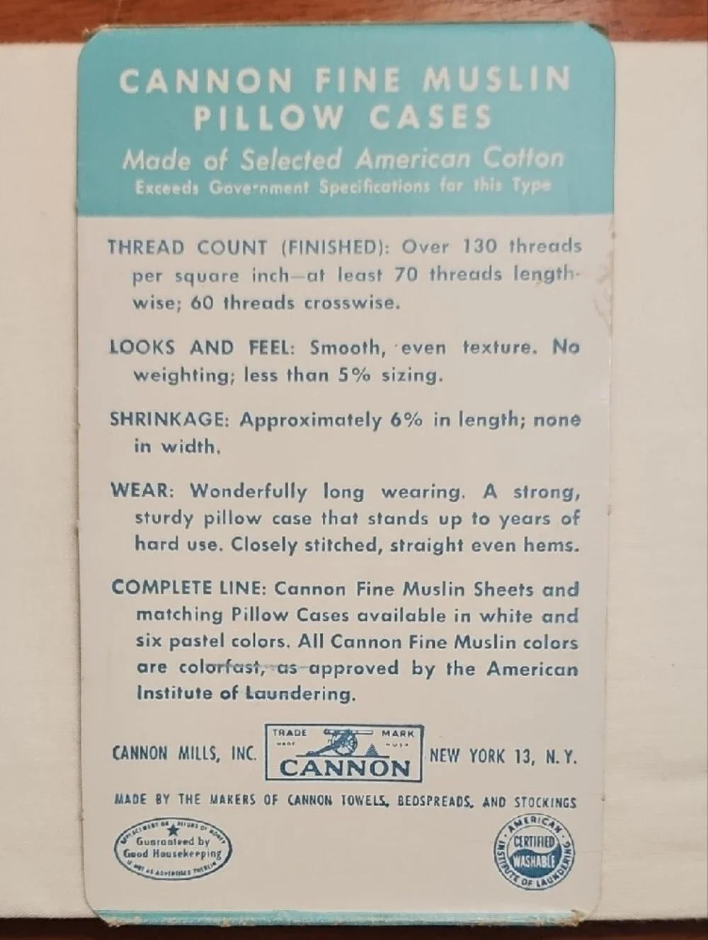 Vintage Cannon Fine Muslin Pillow Cases